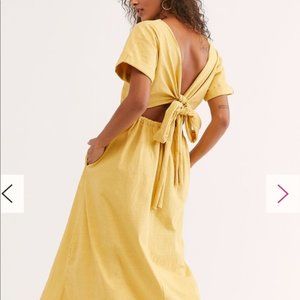 NWT- Free People yellow pocket dress